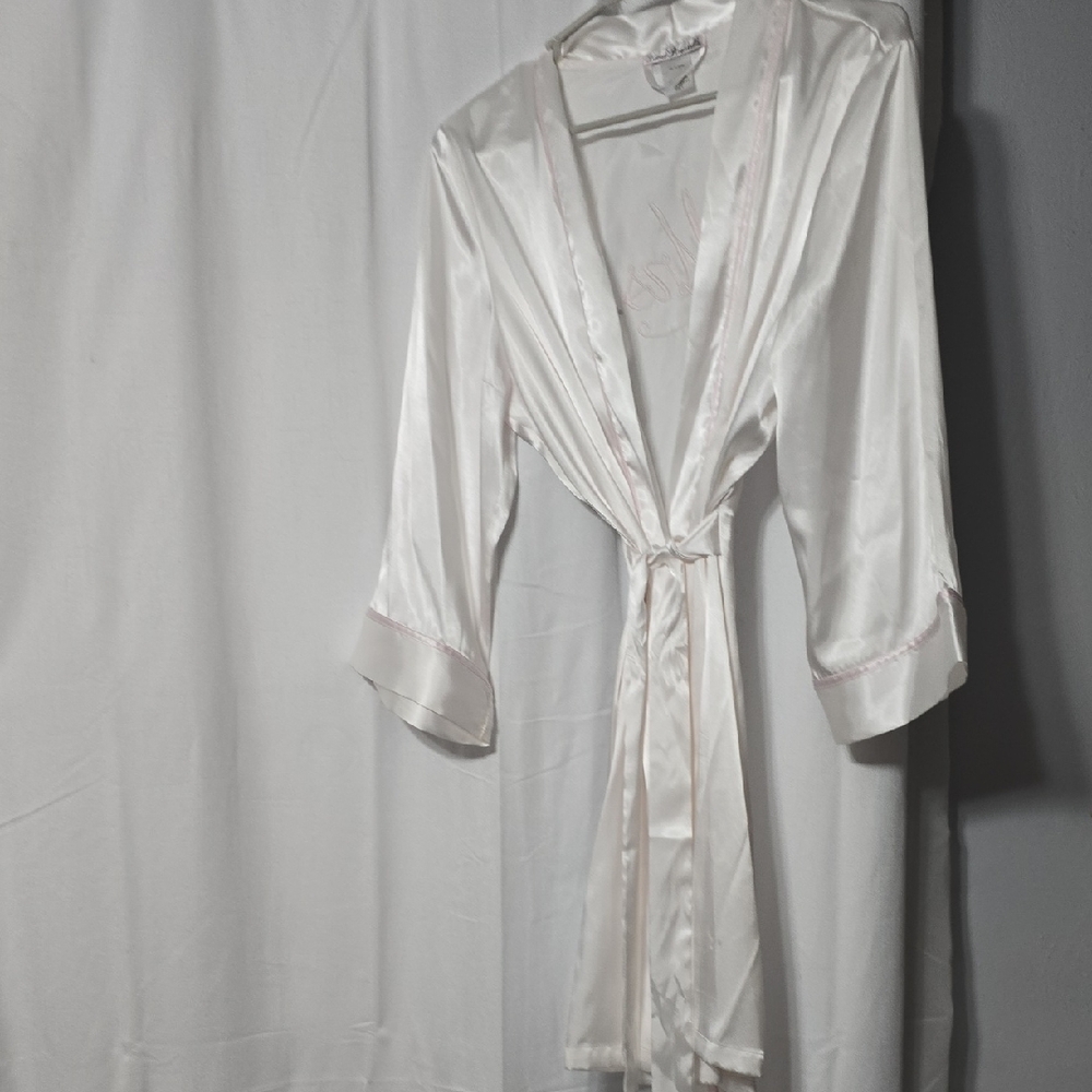 Mrs White Satin Robe